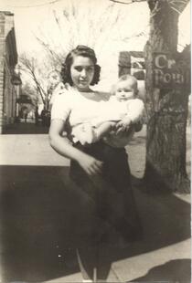 Lucille holding Marilyn